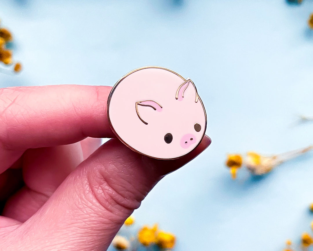 Pig Bun Enamel Pin