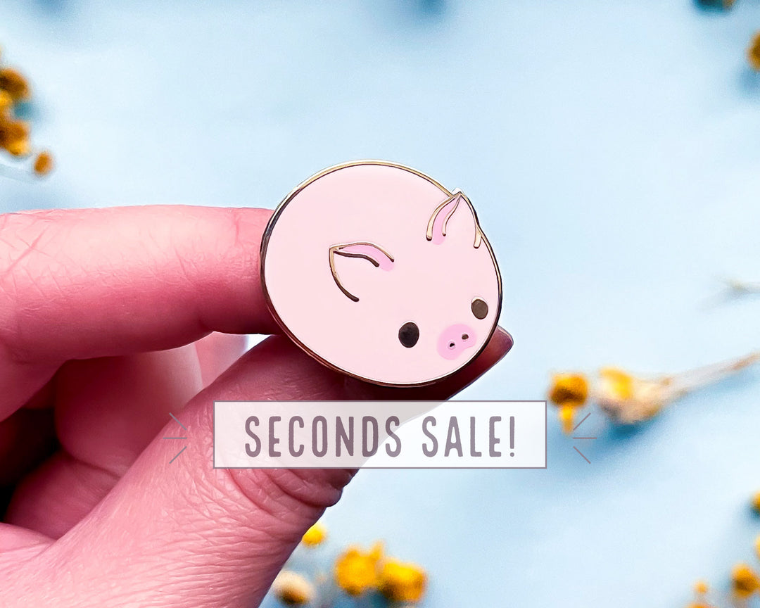Pig Bun Enamel Pin (Seconds)