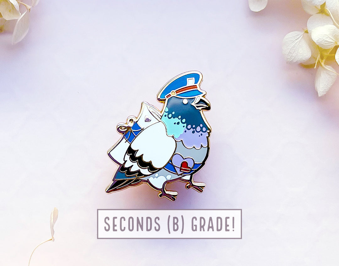 Love Letter Pigeon Enamel Pin (Seconds)