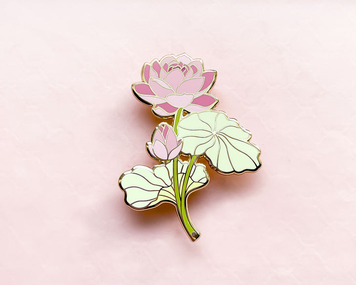 Pink Lotus (Nelumbo nucifera) Enamel Pin