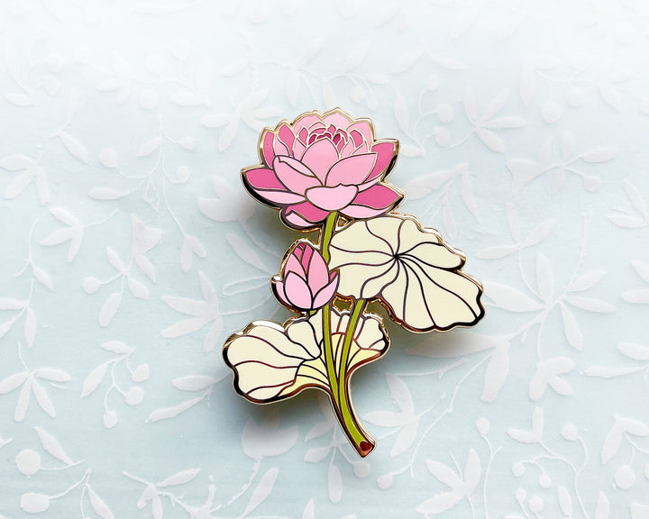 Pink Lotus (Nelumbo nucifera) Enamel Pin