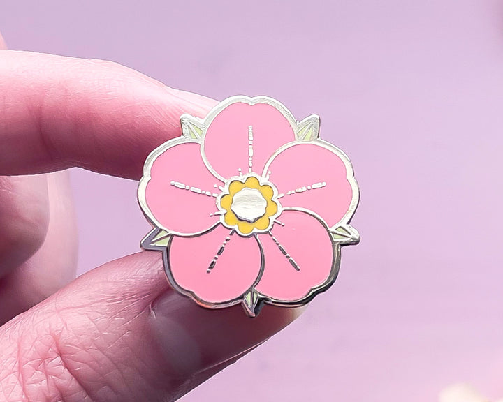 Mini Pink Strawberry Flower Enamel Pin