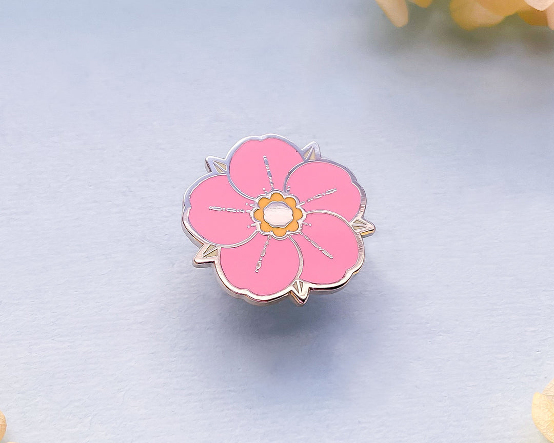 Mini Pink Strawberry Flower Enamel Pin