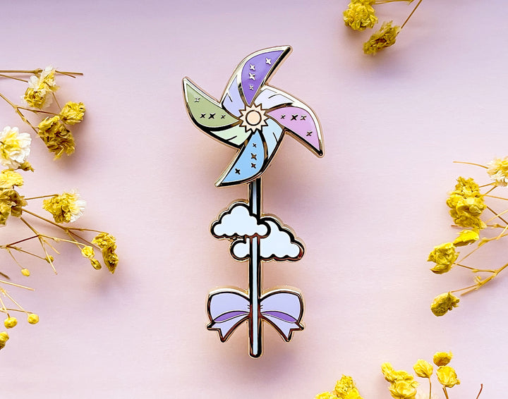 Sunny Day Pinwheel Spinning Enamel Pin