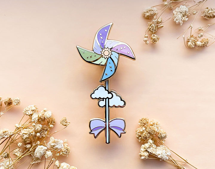 Sunny Day Pinwheel Spinning Enamel Pin