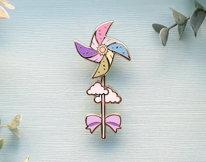 Sunny Day Pinwheel Spinning Enamel Pin