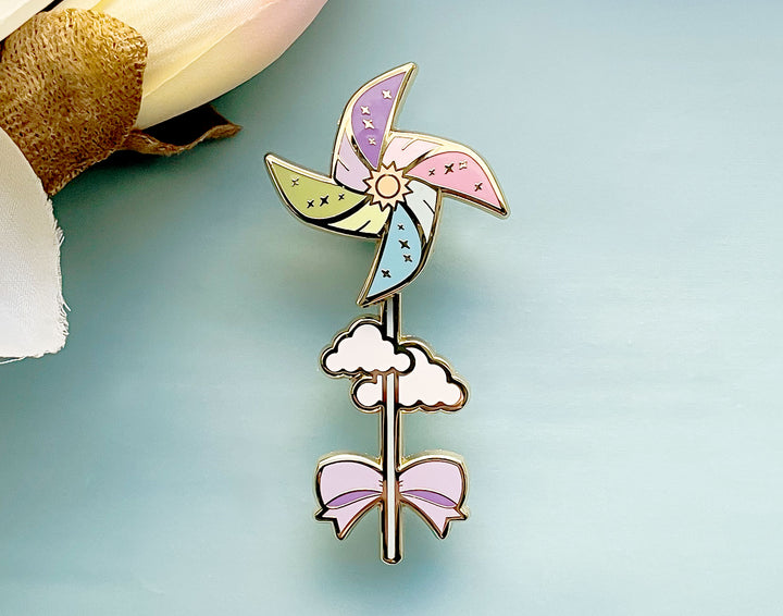 Sunny Day Pinwheel Spinning Enamel Pin