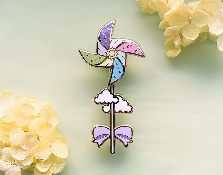 Sunny Day Pinwheel Spinning Enamel Pin