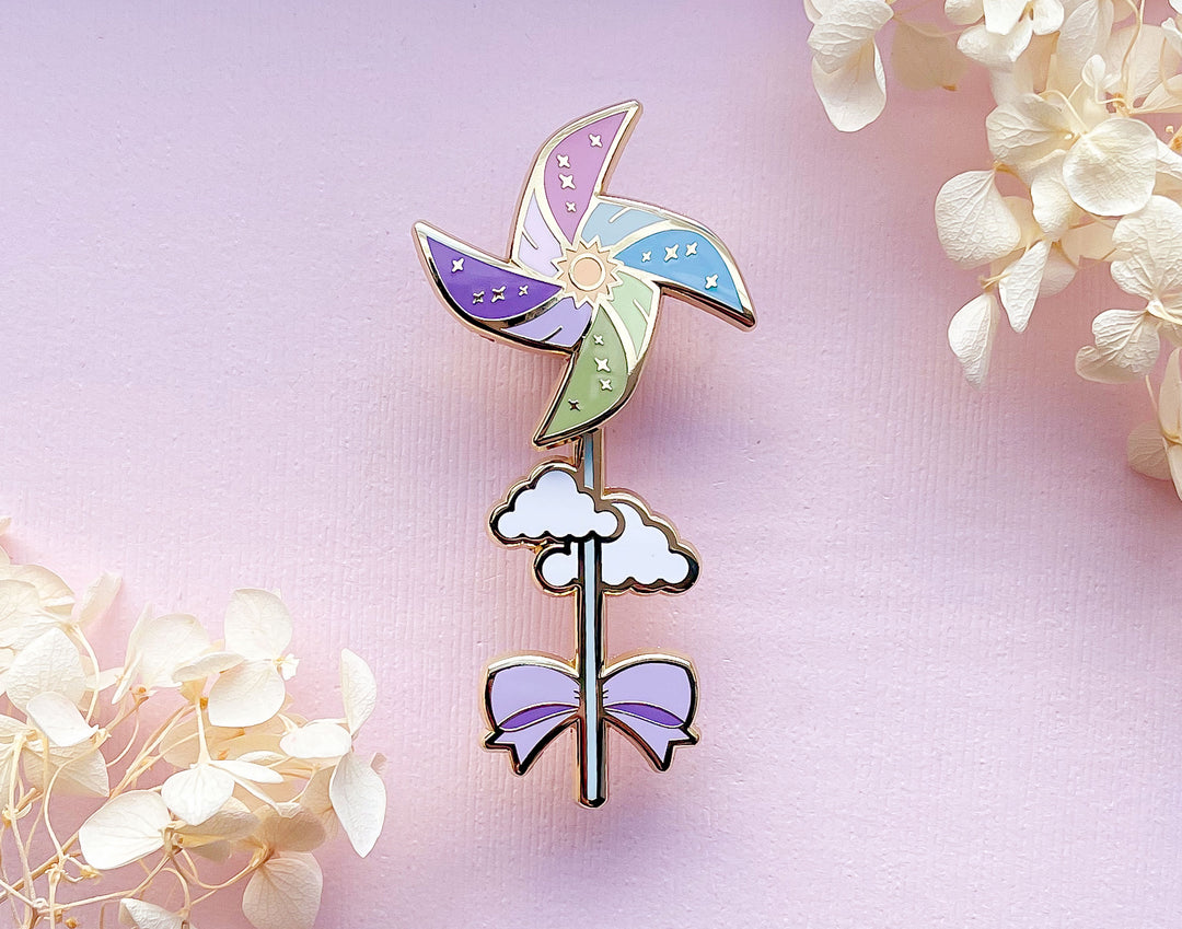 Sunny Day Pinwheel Spinning Enamel Pin