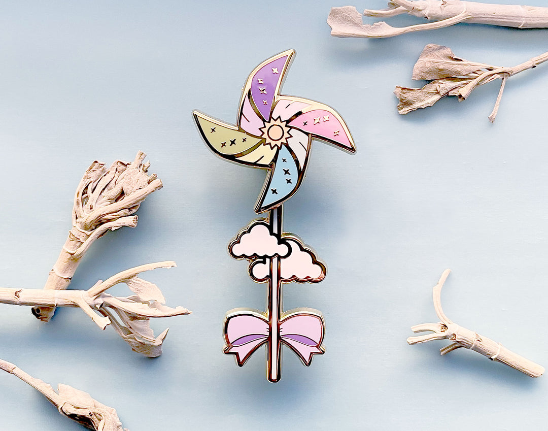Sunny Day Pinwheel Spinning Enamel Pin