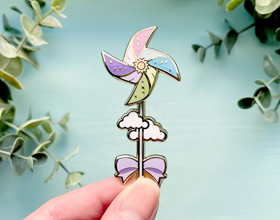 Sunny Day Pinwheel Spinning Enamel Pin