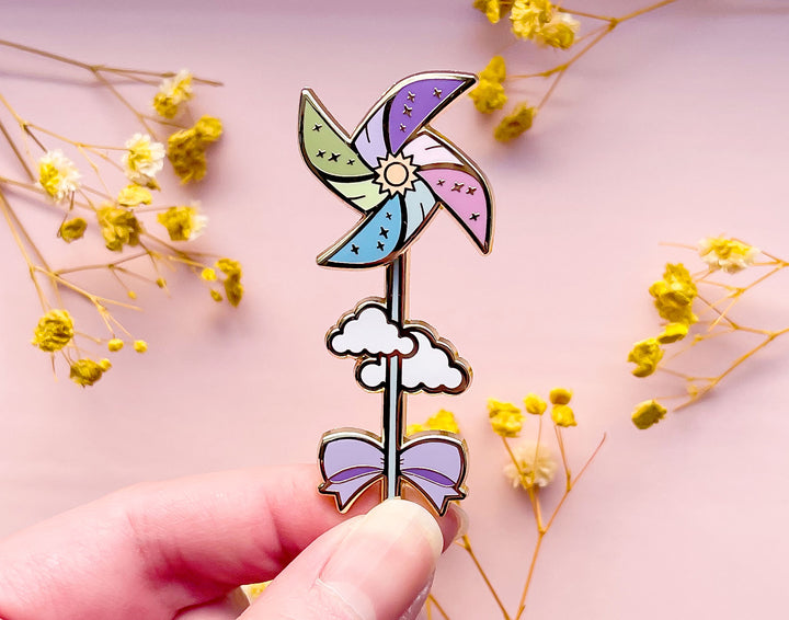 Sunny Day Pinwheel Spinning Enamel Pin