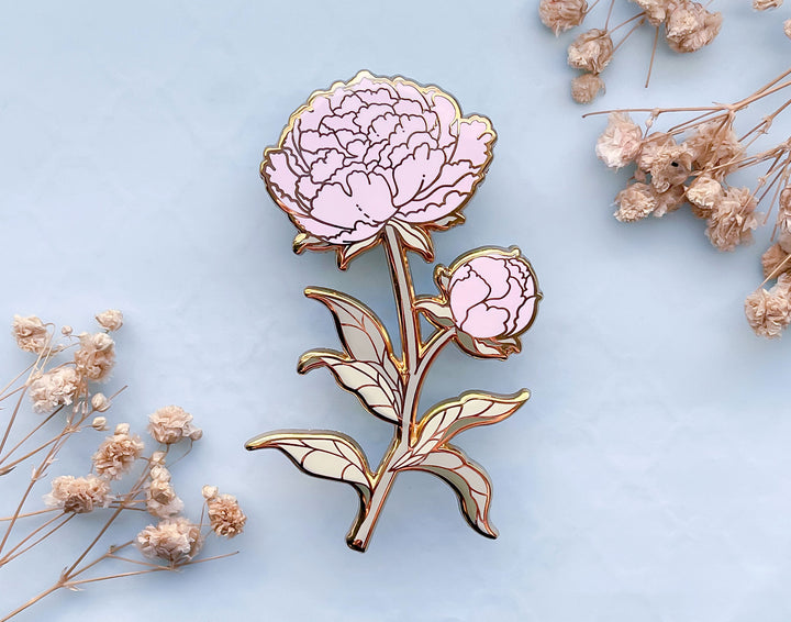 Pink Peony (Paeonia × suffruticosa) Enamel Pin