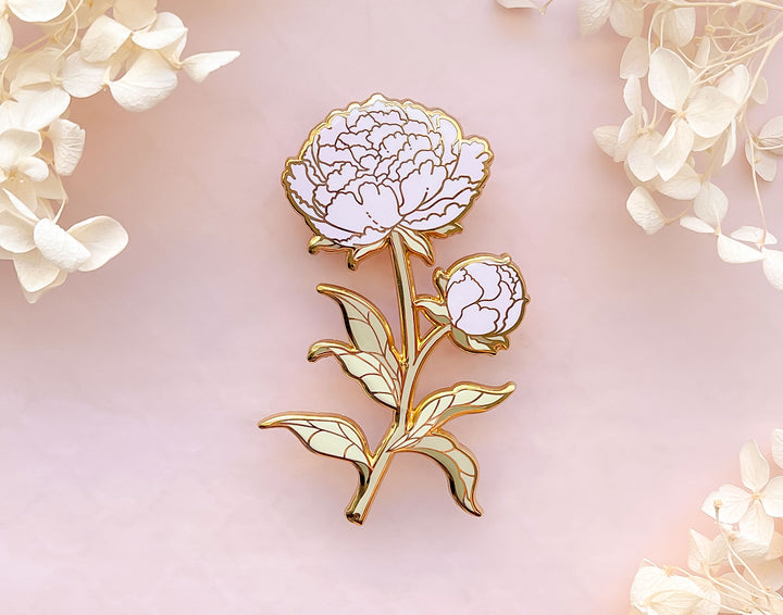 Pink Peony (Paeonia × suffruticosa) Enamel Pin