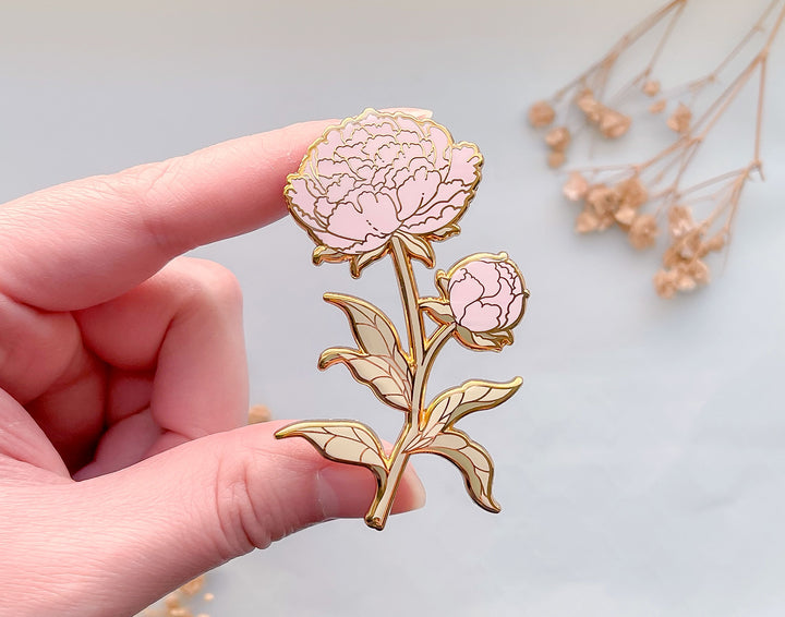 Pink Peony (Paeonia × suffruticosa) Enamel Pin