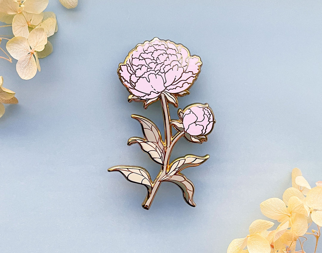 Pink Peony (Paeonia × suffruticosa) Enamel Pin