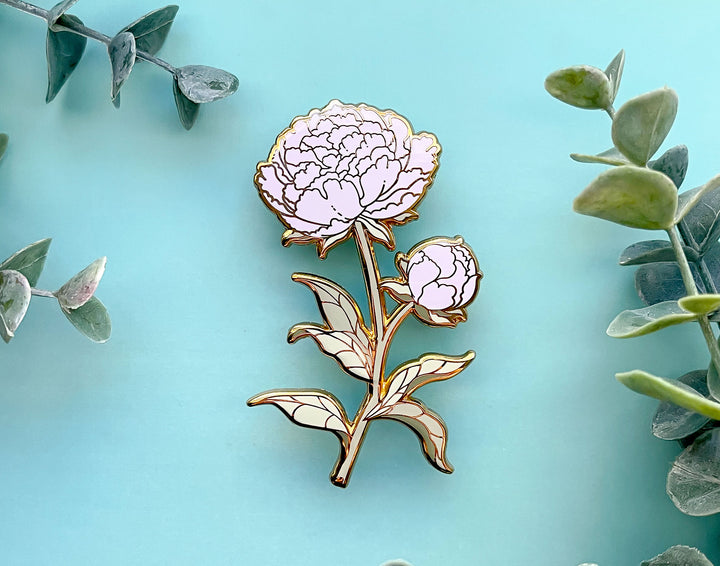 Pink Peony (Paeonia × suffruticosa) Enamel Pin