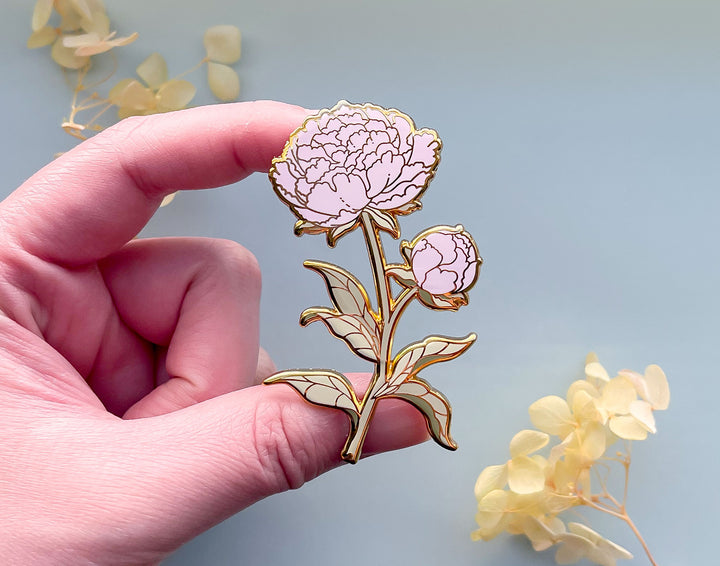 Pink Peony (Paeonia × suffruticosa) Enamel Pin