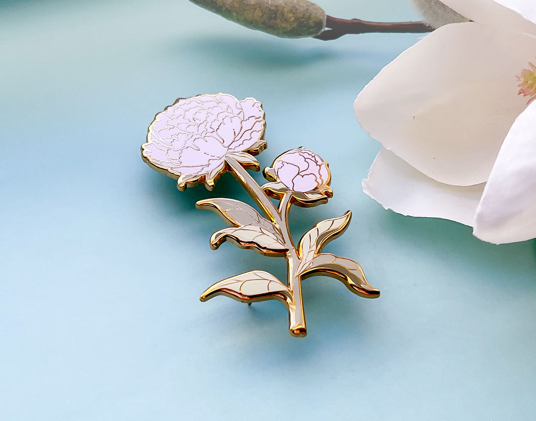 Pink Peony (Paeonia × suffruticosa) Enamel Pin