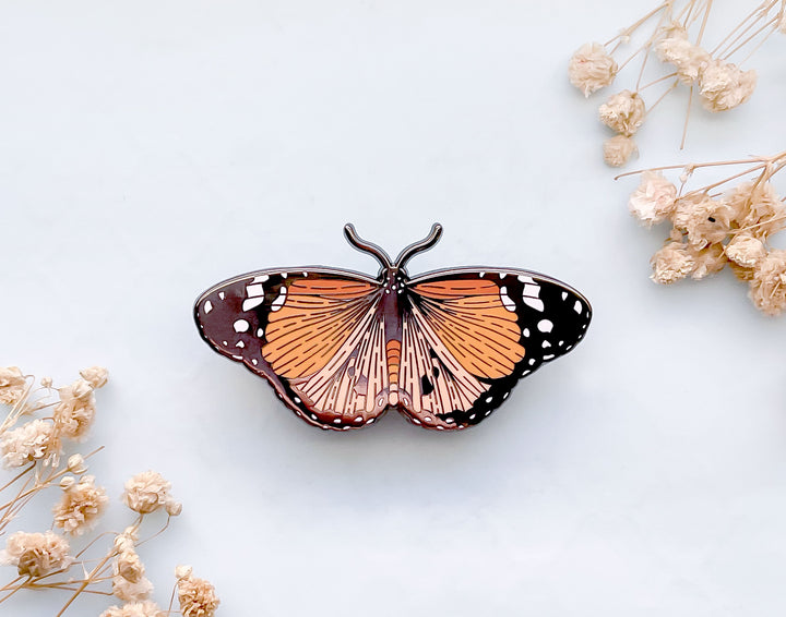 Plain Tiger Butterfly (Danaus chrysippus) Enamel Pin