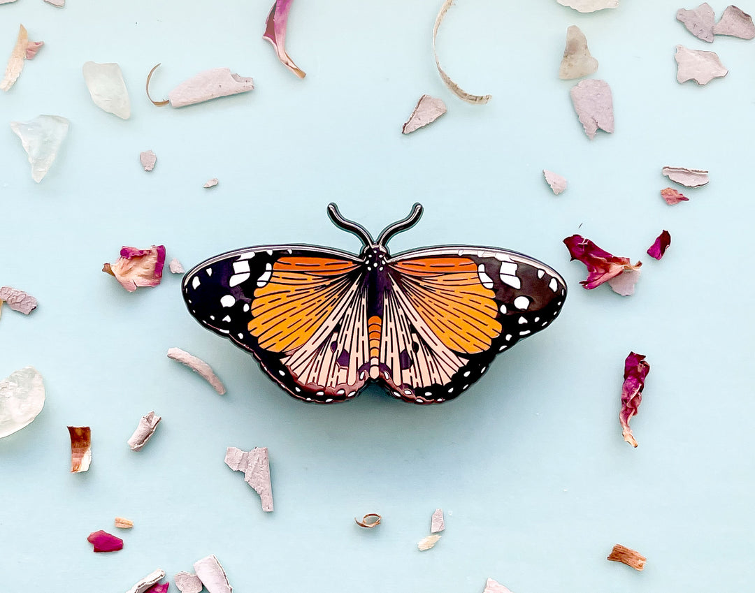 Plain Tiger Butterfly (Danaus chrysippus) Enamel Pin