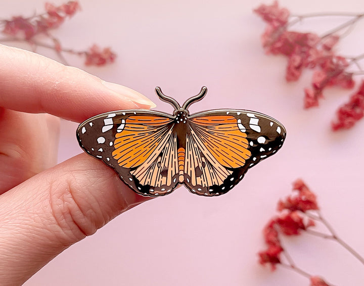 Plain Tiger Butterfly (Danaus chrysippus) Enamel Pin