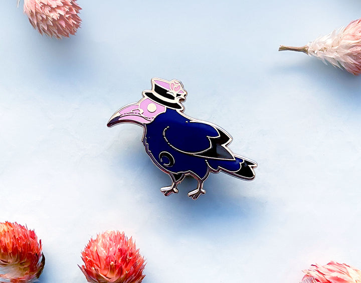 Plague Doctor Moon Crow Enamel Pin