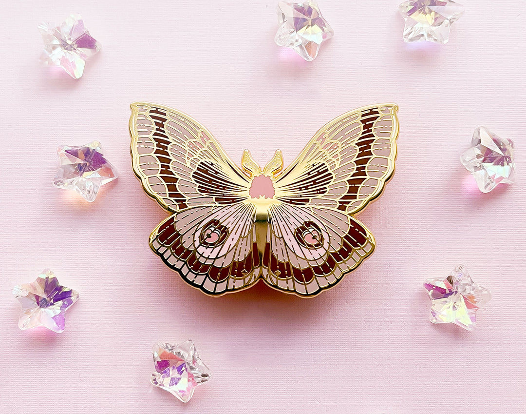 Coloradia Velda Pine Moth (Coloradia velda) Enamel Pin