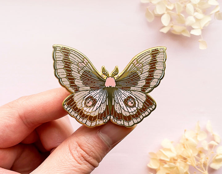 Coloradia Velda Pine Moth (Coloradia velda) Enamel Pin