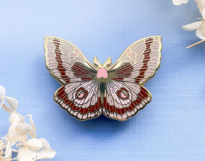 Coloradia Velda Pine Moth (Coloradia velda) Enamel Pin