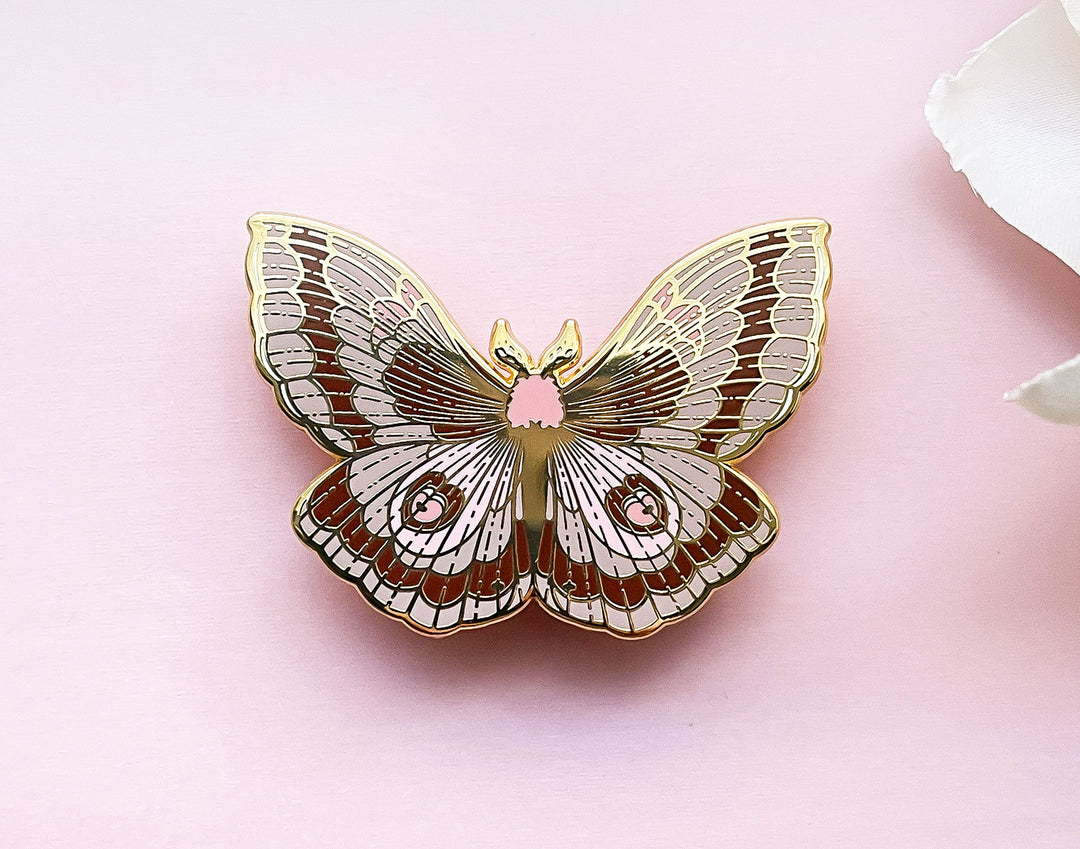Coloradia Velda Pine Moth (Coloradia velda) Enamel Pin
