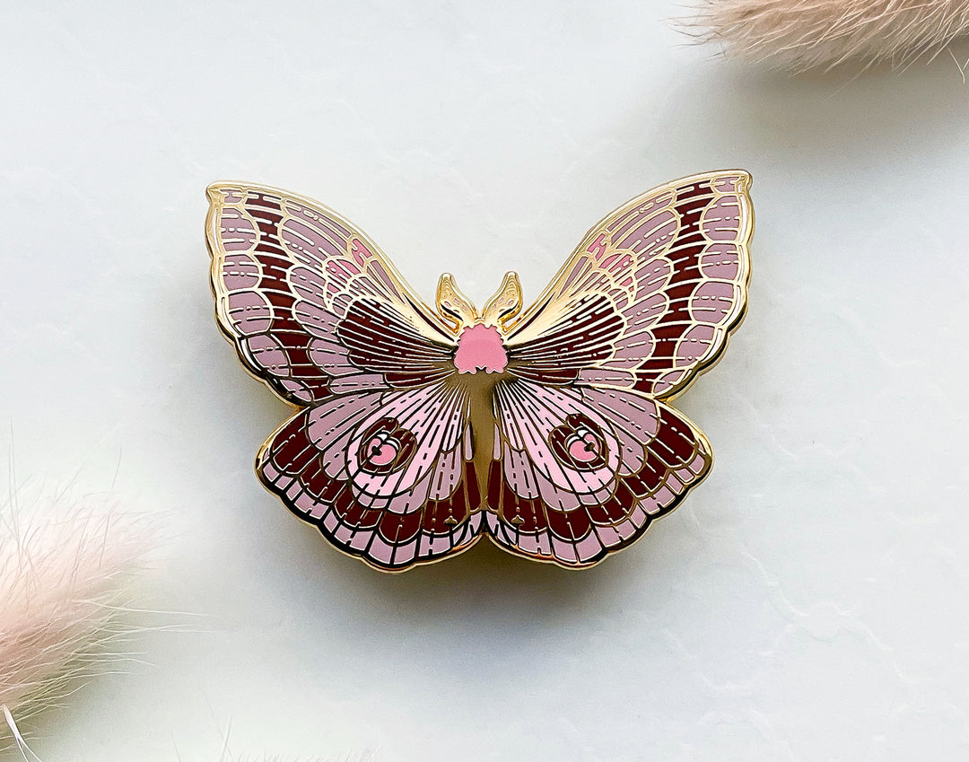 Coloradia Velda Pine Moth (Coloradia velda) Enamel Pin