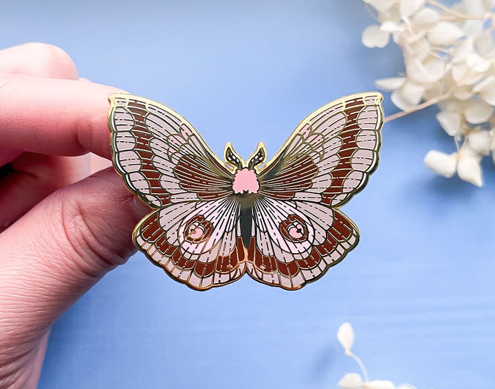 Coloradia Velda Pine Moth (Coloradia velda) Enamel Pin