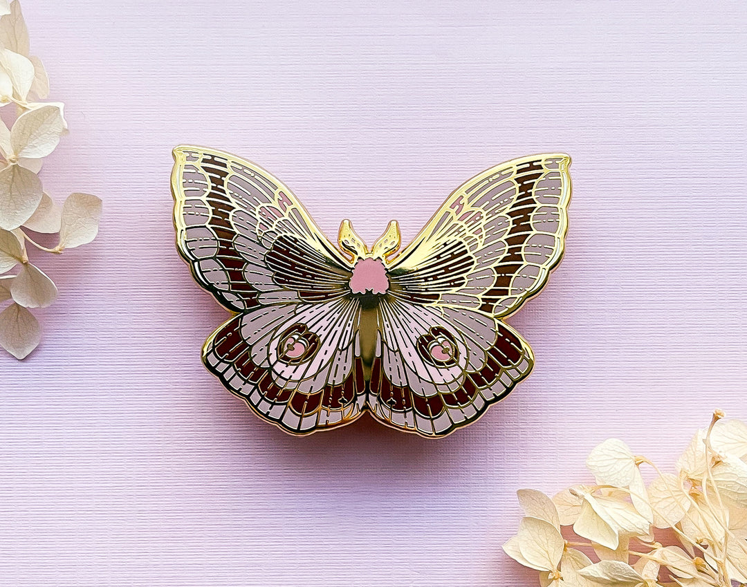 Coloradia Velda Pine Moth (Coloradia velda) Enamel Pin