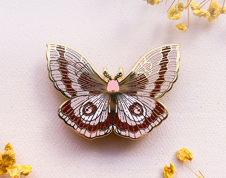 Coloradia Velda Pine Moth (Coloradia velda) Enamel Pin