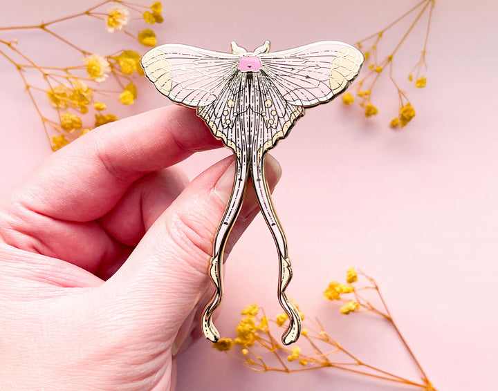 Argus Pink Silk Moth (Eudaemonia argus) Enamel Pin