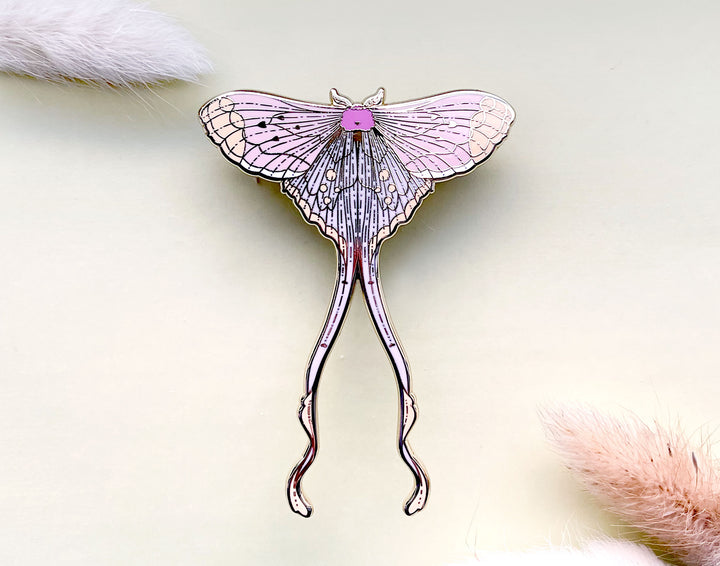 Argus Pink Silk Moth (Eudaemonia argus) Enamel Pin