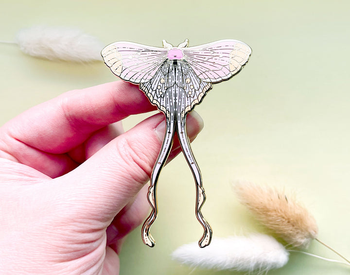 Argus Pink Silk Moth (Eudaemonia argus) Enamel Pin