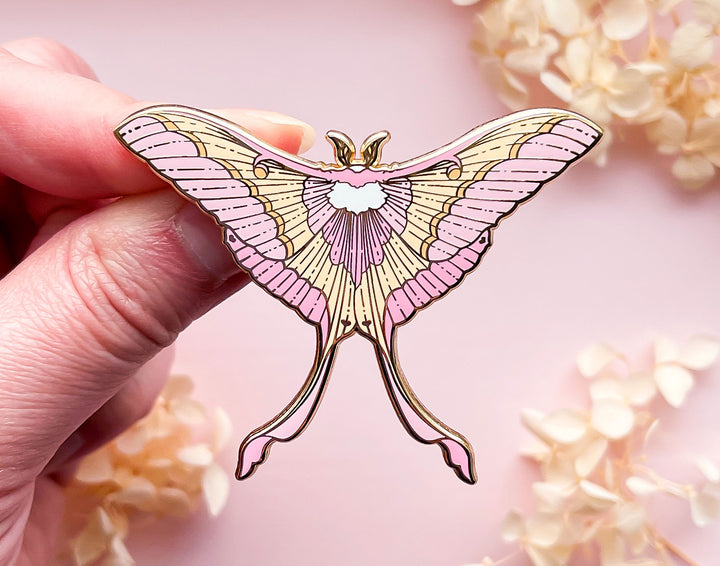 Pink Spirit Moth (Actias rhodopneuma) Enamel Pin