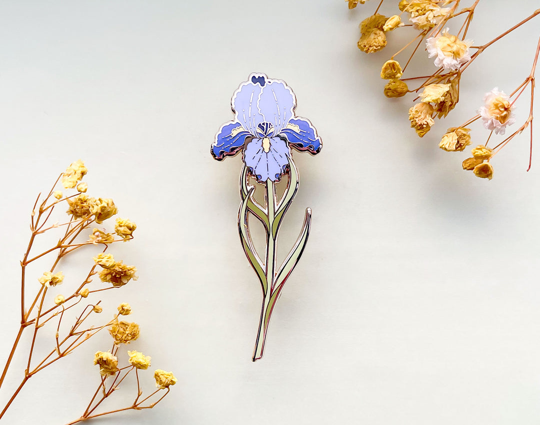 Bearded Iris (Iris germanica) Enamel Pin