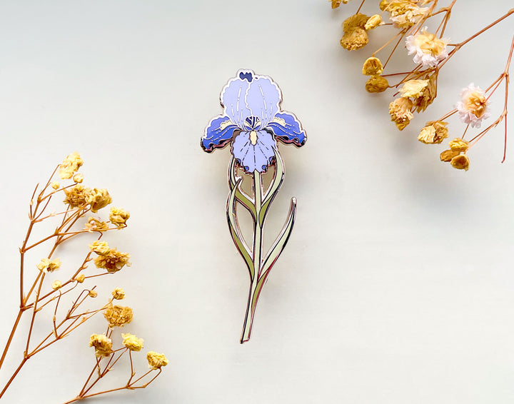 Bearded Iris (Iris germanica) Enamel Pin
