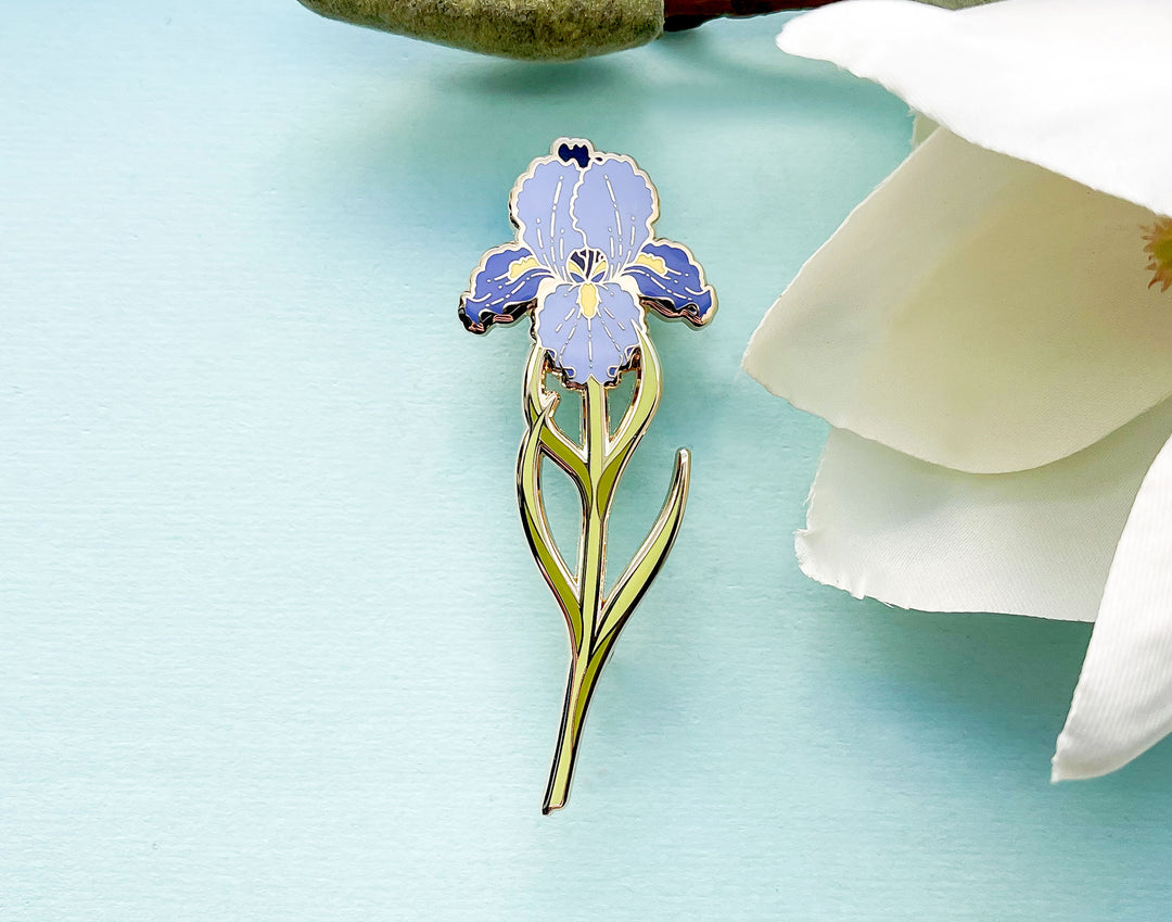 Bearded Iris (Iris germanica) Enamel Pin