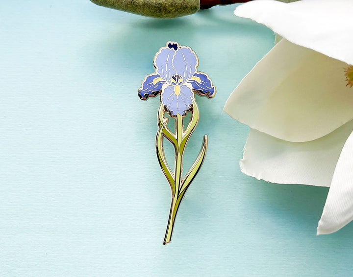 Bearded Iris (Iris germanica) Enamel Pin