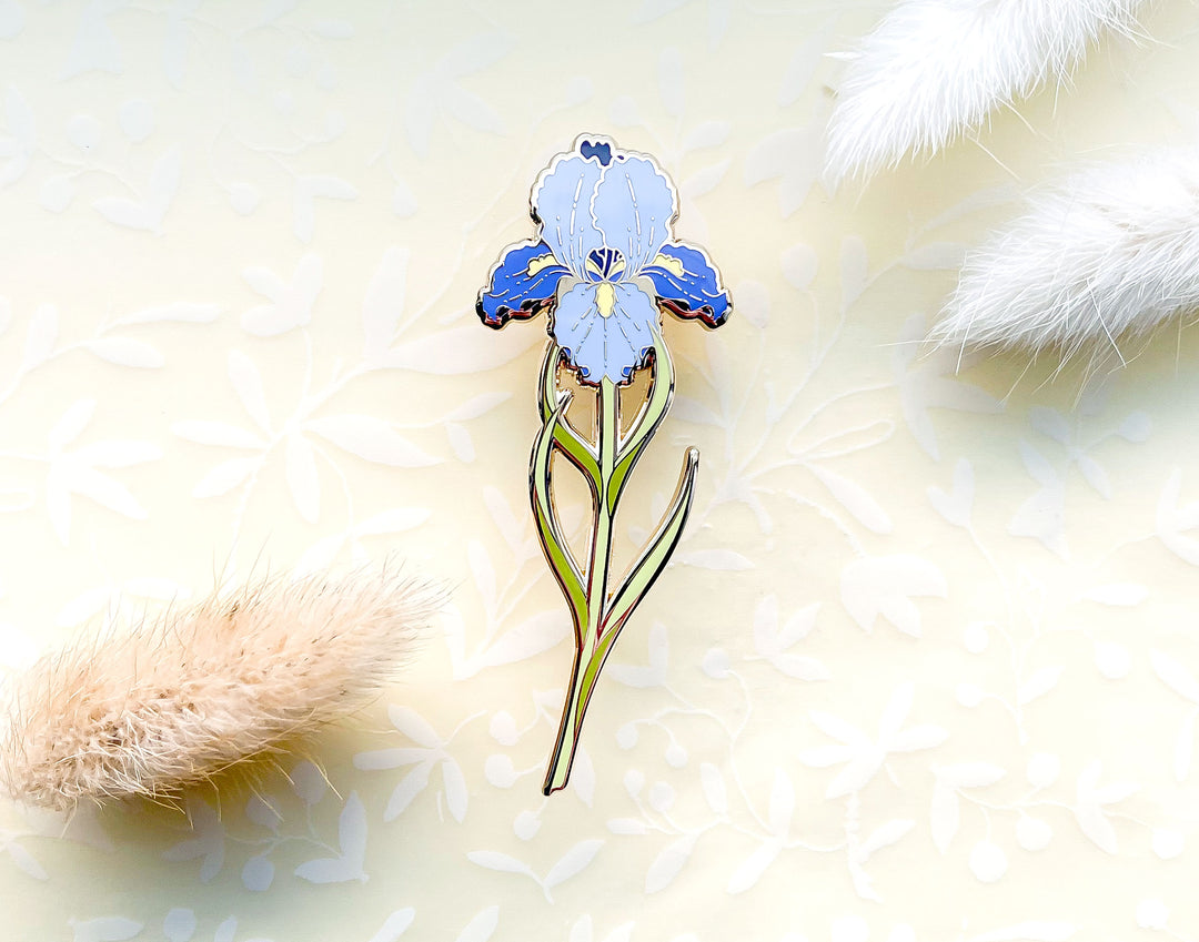 Bearded Iris (Iris germanica) Enamel Pin