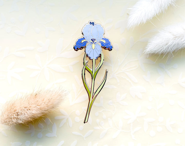 Bearded Iris (Iris germanica) Enamel Pin