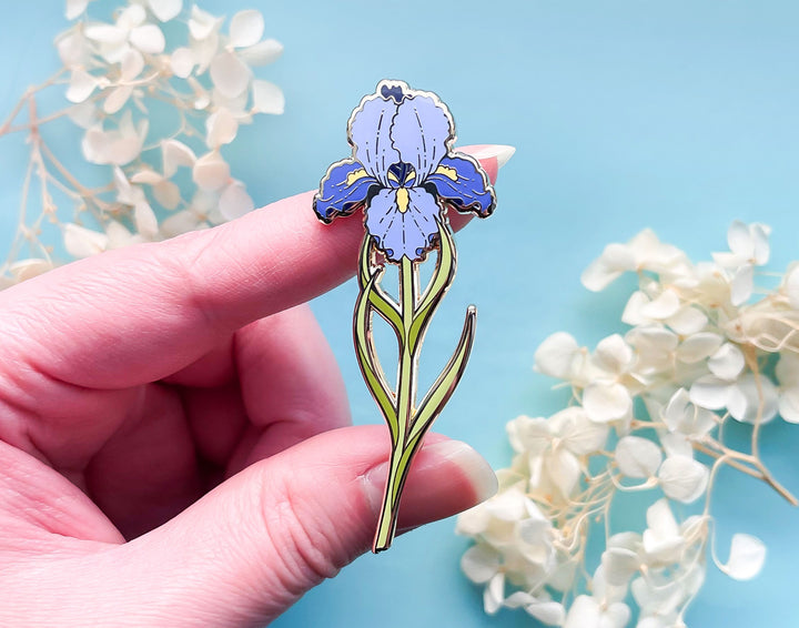 Bearded Iris (Iris germanica) Enamel Pin