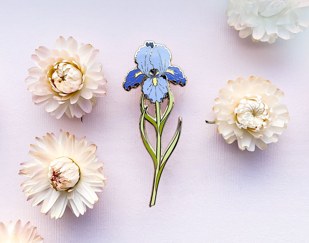 Bearded Iris (Iris germanica) Enamel Pin