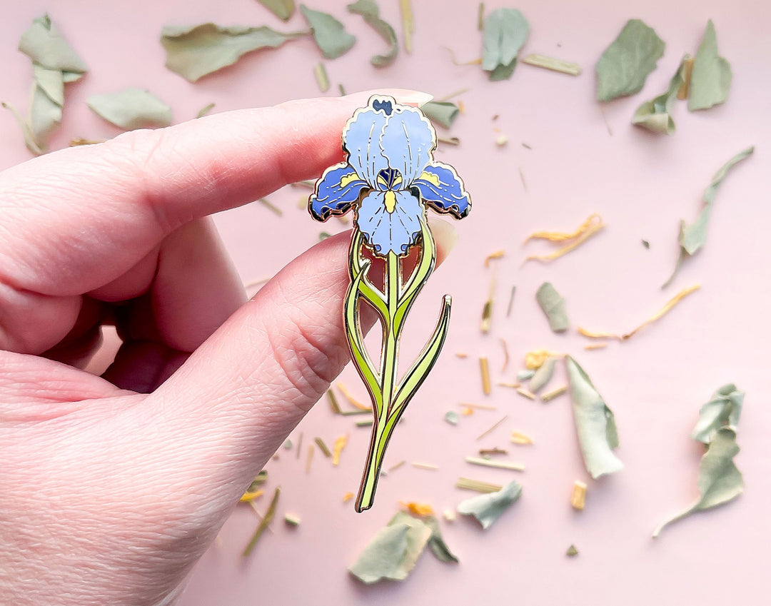 Bearded Iris (Iris germanica) Enamel Pin