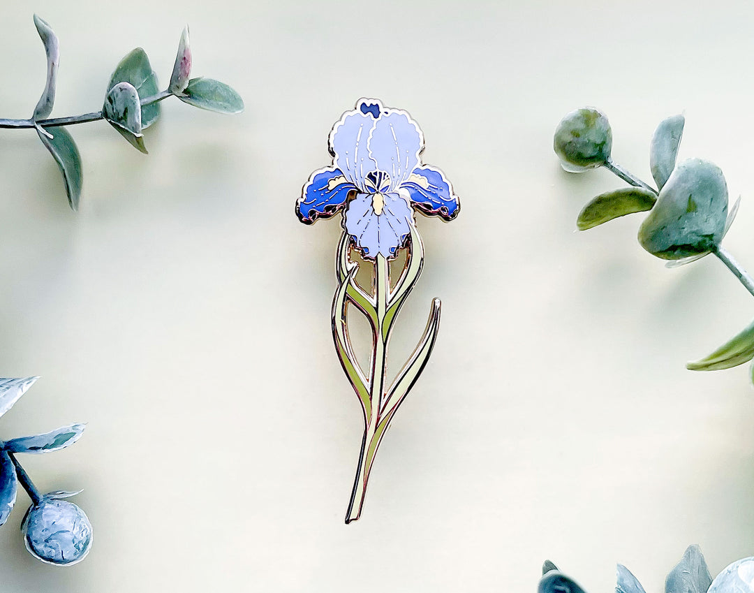 Bearded Iris (Iris germanica) Enamel Pin
