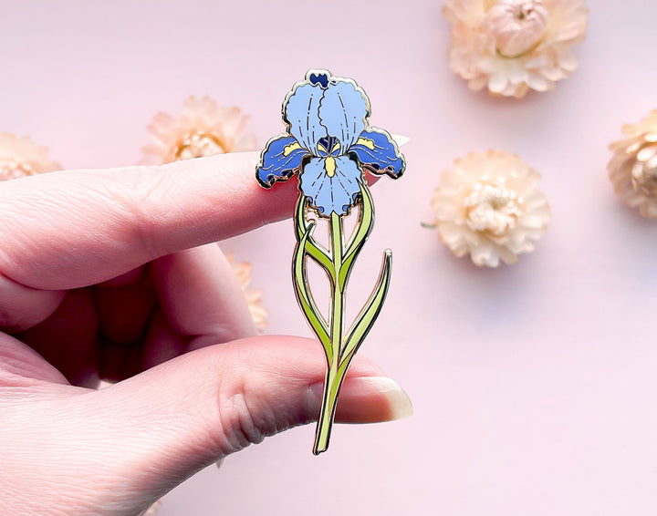 Bearded Iris (Iris germanica) Enamel Pin
